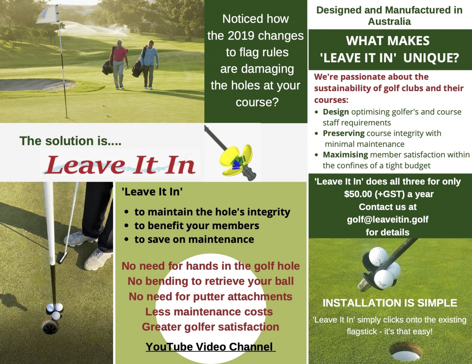 “Leave it in” flagstick attachment offer for clubs Golf Central